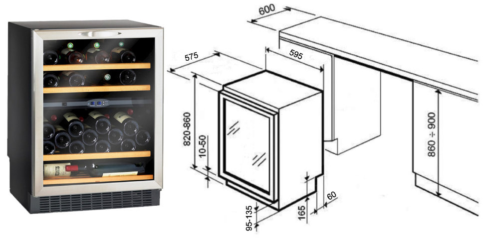 Встраиваемые винные шкафы в шкафы